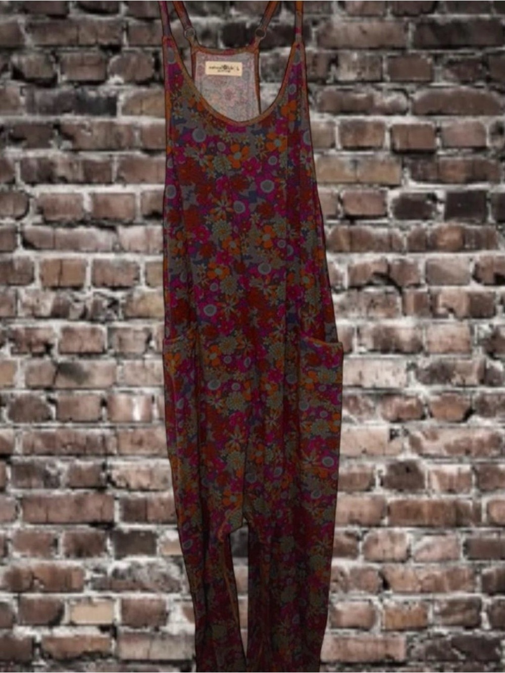 NATURAL LIFE Boho Floral Jumpsuit with Pockets